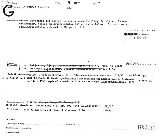 9565 B AMST 1987, legger