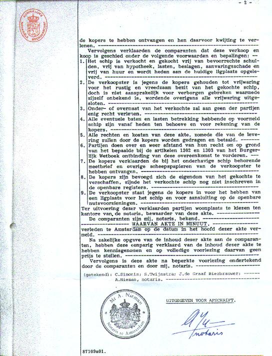 Koopakte 1 juni 1987, blad 2